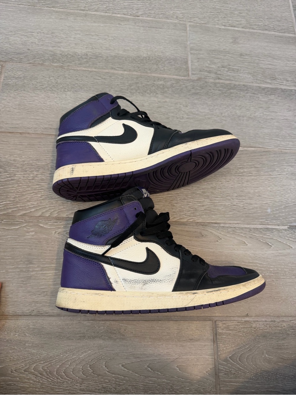 Nike Air Jordan 1 Retro High Court Purple & Black Leather Panels Men’s Sneakers